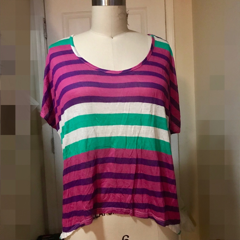 Monteau Multicolored Striped Top